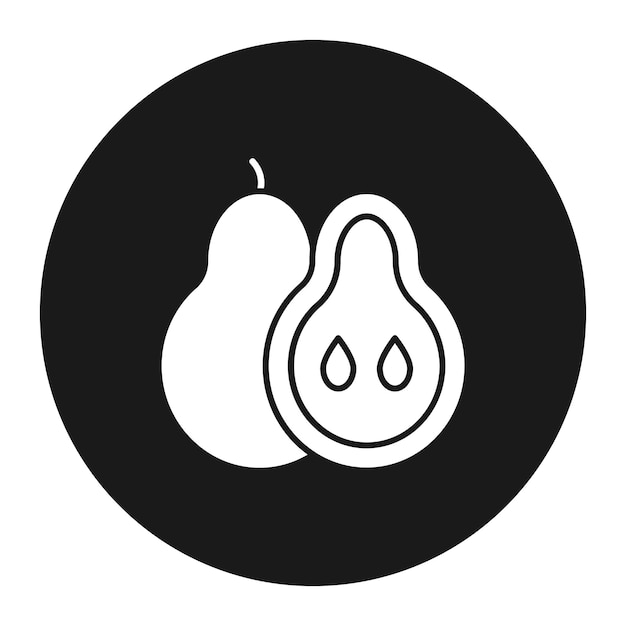 El icono vectorial de pera se puede utilizar para el conjunto de iconos de frutas y verduras