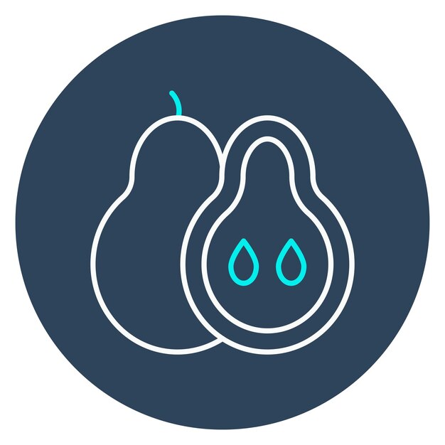 El icono vectorial de pera se puede utilizar para el conjunto de iconos de frutas y verduras