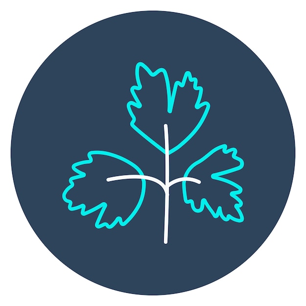 El icono vectorial de perejil se puede usar para el conjunto de iconos de frutas y verduras