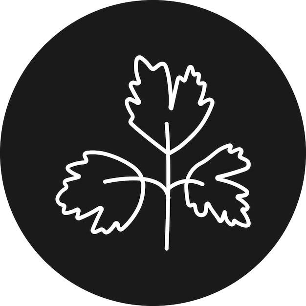 El icono vectorial de perejil se puede usar para el conjunto de iconos de frutas y verduras