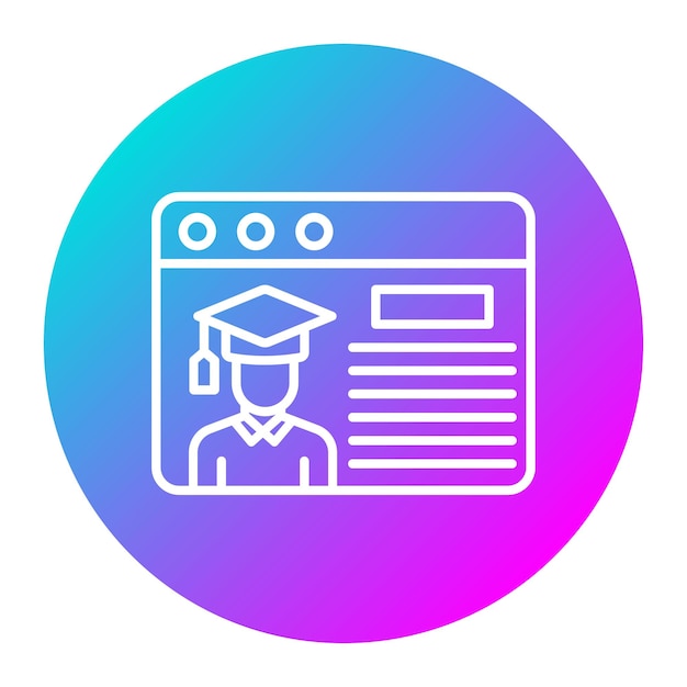 El icono vectorial del perfil del estudiante se puede utilizar para el conjunto de iconos de educación en línea