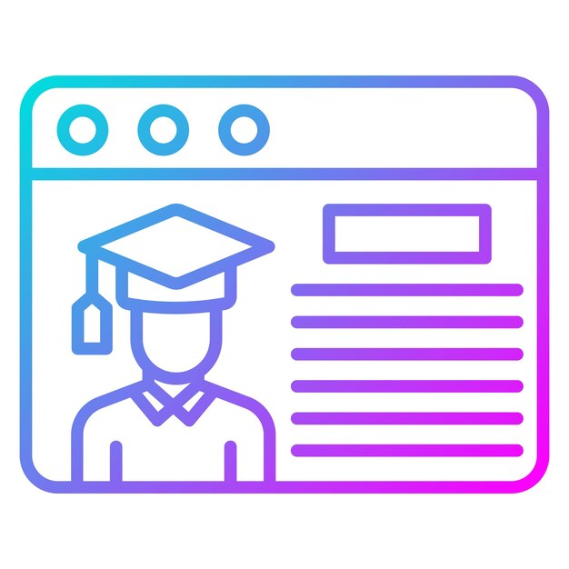 El icono vectorial del perfil del estudiante se puede utilizar para el conjunto de iconos de educación en línea