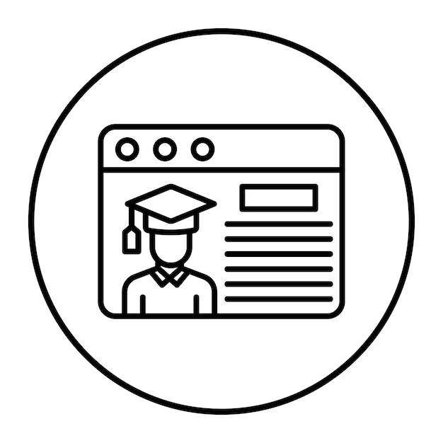 El icono vectorial del perfil del estudiante se puede utilizar para el conjunto de iconos de educación en línea