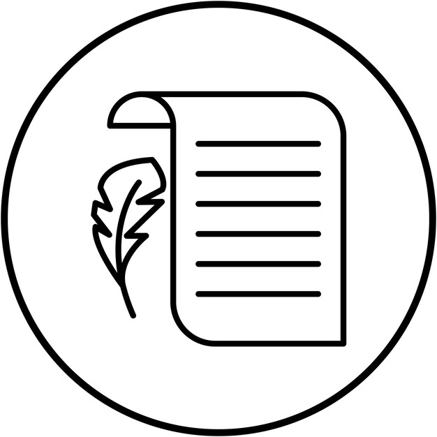 El icono vectorial del pergamino se puede usar para el conjunto de iconos de la historia