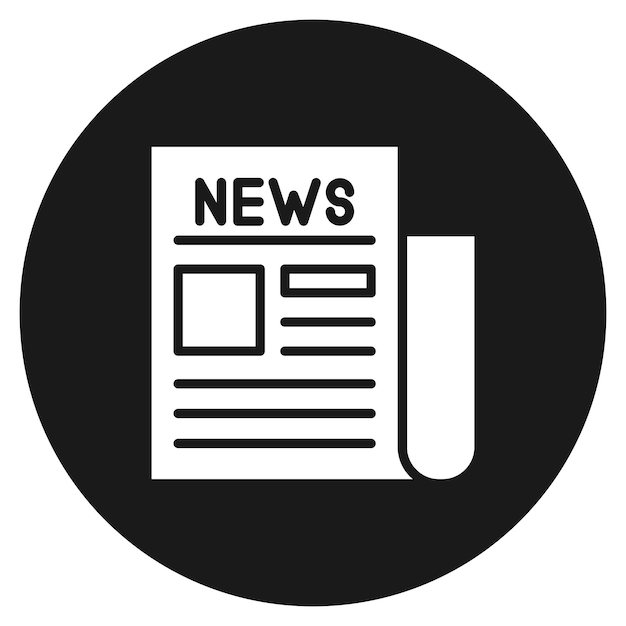 El icono vectorial del periódico se puede usar para el conjunto de iconos de Crimen y Ley
