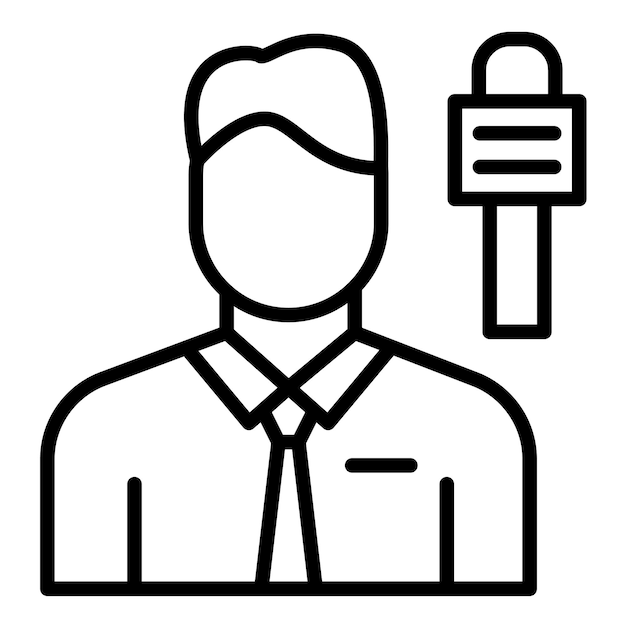 El icono vectorial del periodista se puede usar para el conjunto de iconos de diversidad