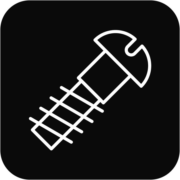 El icono vectorial del perno se puede utilizar para el conjunto de iconos de metalurgia