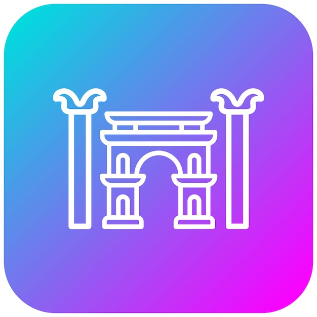 El icono vectorial de Persépolis se puede usar para el conjunto de iconos de la civilización antigua