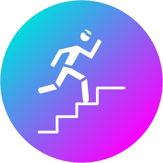 El icono vectorial de Person Climbing Stairs se puede utilizar para el conjunto de iconos de aptitud física