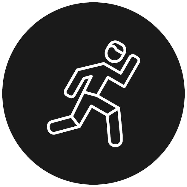 El icono vectorial de la persona que corre se puede usar para el conjunto de iconos de aptitud física