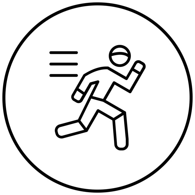 El icono vectorial de persona que corre se puede usar para el conjunto de iconos de Carnaval