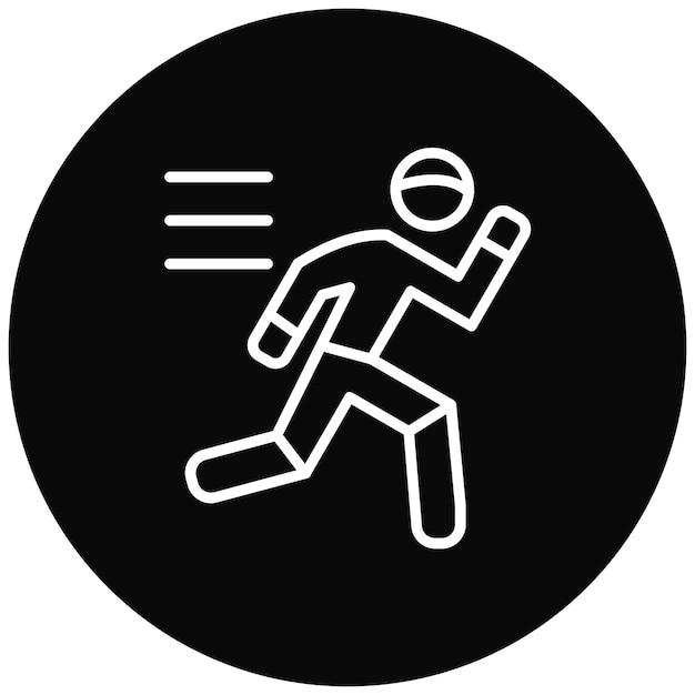 El icono vectorial de persona que corre se puede usar para el conjunto de iconos de Carnaval