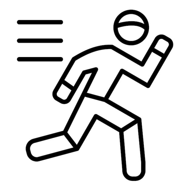 El icono vectorial de persona que corre se puede usar para el conjunto de iconos de Carnaval