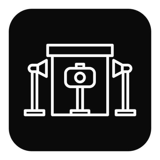 El icono vectorial de Photoshoot Studio se puede usar para el conjunto de iconos de espacio de trabajo conjunto