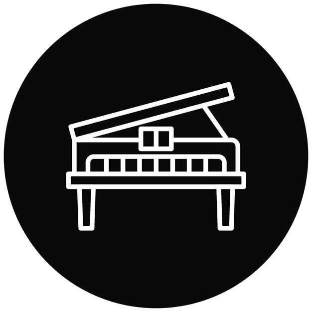 El icono vectorial del piano se puede usar para el conjunto de iconos de instrumentos