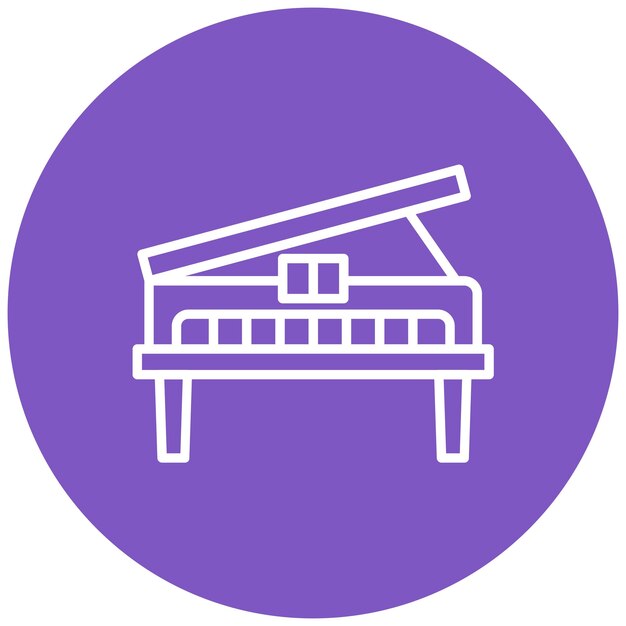 El icono vectorial del piano se puede usar para el conjunto de iconos de instrumentos