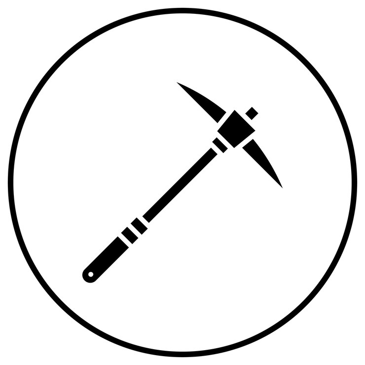 Vector el icono vectorial del pico se puede usar para el conjunto de iconos de herramientas de construcción