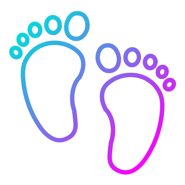 Vector el icono vectorial de los pies de bebé se puede usar para el conjunto de iconos de la ducha de bebé