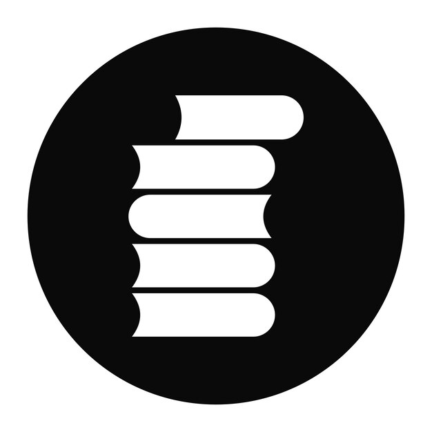 El icono vectorial de la pila de libros se puede usar para el conjunto de iconos de literatura