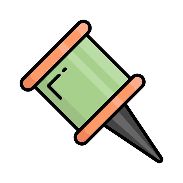 icono vectorial de pin de pulgar aislado en fondo blanco