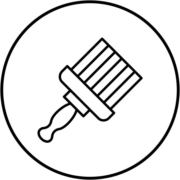 El icono vectorial del pincel de pintura se puede utilizar para el conjunto de iconos de artículos para el hogar