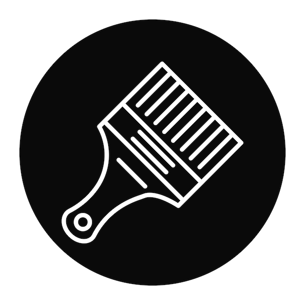 El icono vectorial del pincel de pintura se puede utilizar para el conjunto de iconos de mejoras para el hogar
