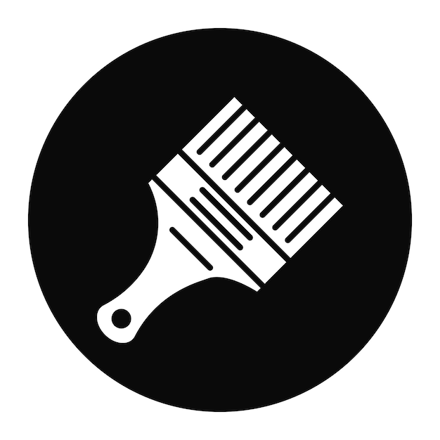 El icono vectorial del pincel de pintura se puede utilizar para el conjunto de iconos de mejoras para el hogar