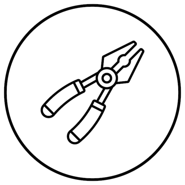 El icono vectorial de pinzas se puede utilizar para el conjunto de iconos de herramientas de construcción
