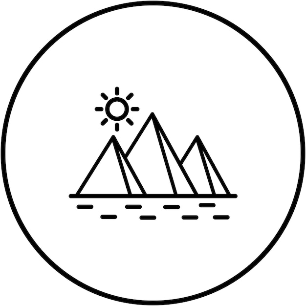 El icono vectorial de la pirámide de Egipto se puede usar para el conjunto de iconos de la civilización antigua