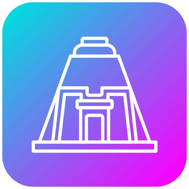 El icono vectorial de las pirámides nubias se puede usar para el conjunto de iconos de la civilización antigua