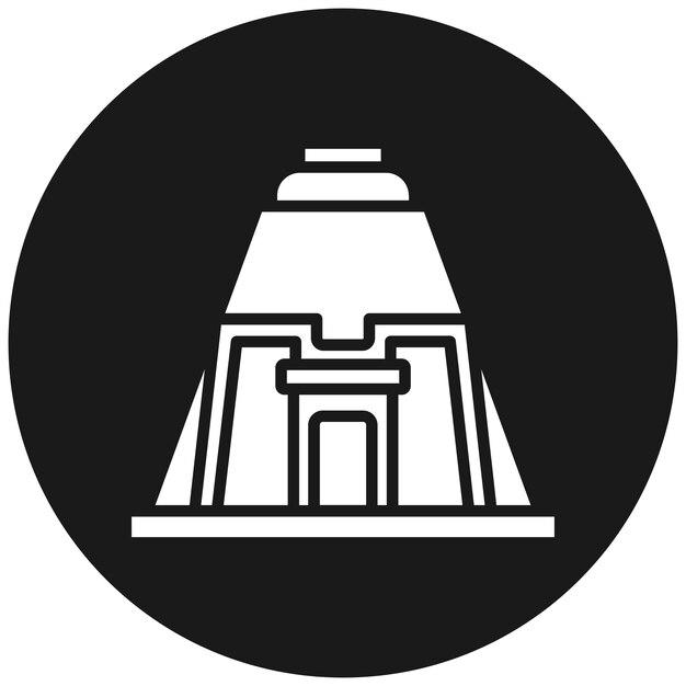 El icono vectorial de las pirámides nubias se puede usar para el conjunto de iconos de la civilización antigua
