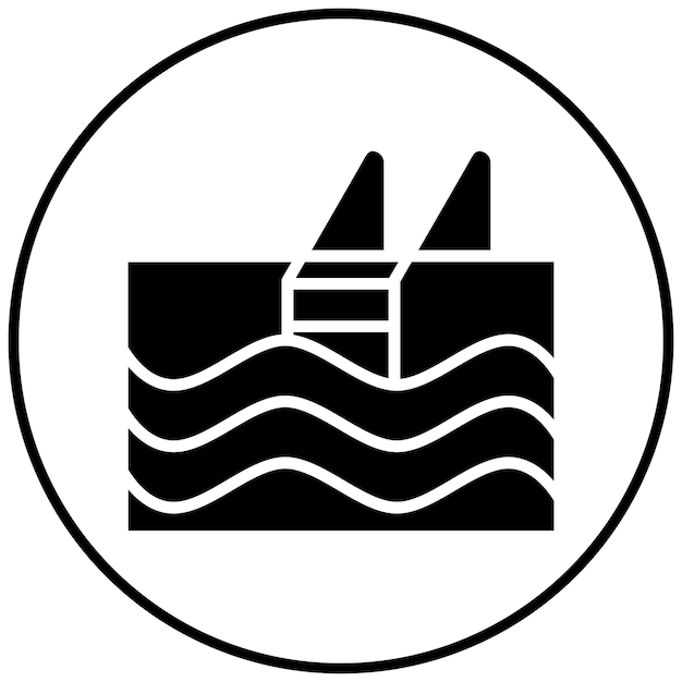 El icono vectorial de la piscina se puede usar para el conjunto de iconos de diversión al aire libre