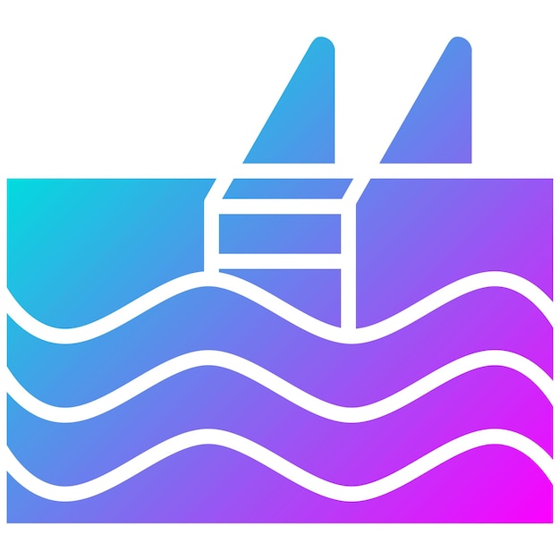 El icono vectorial de la piscina se puede usar para el conjunto de iconos de diversión al aire libre