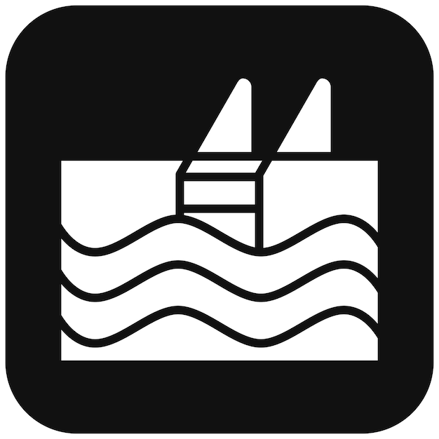 El icono vectorial de la piscina se puede usar para el conjunto de iconos de diversión al aire libre