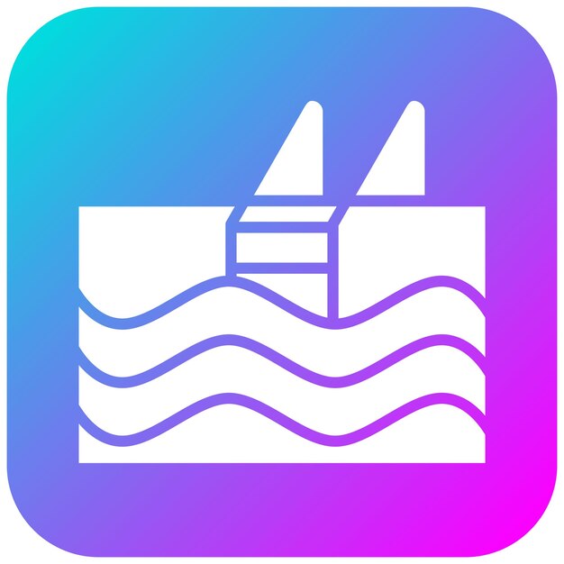 El icono vectorial de la piscina se puede usar para el conjunto de iconos de diversión al aire libre