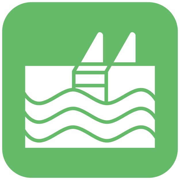 El icono vectorial de la piscina se puede usar para el conjunto de iconos de diversión al aire libre