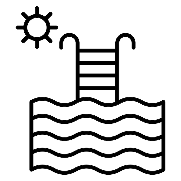 El icono vectorial de la piscina se puede utilizar para el conjunto de iconos de comodidad