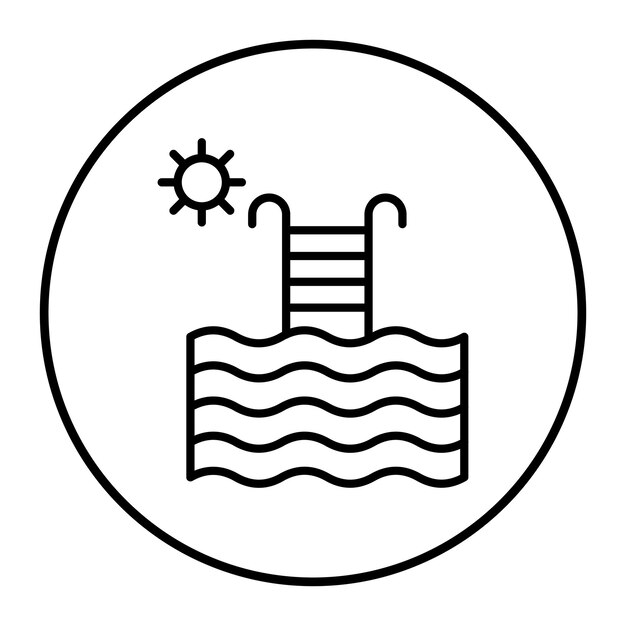 El icono vectorial de la piscina se puede utilizar para el conjunto de iconos de comodidad