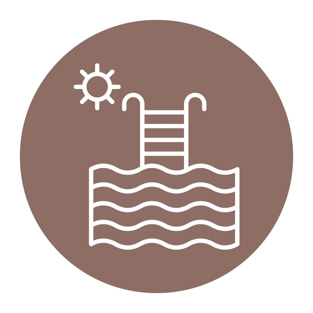 El icono vectorial de la piscina se puede utilizar para el conjunto de iconos de comodidad