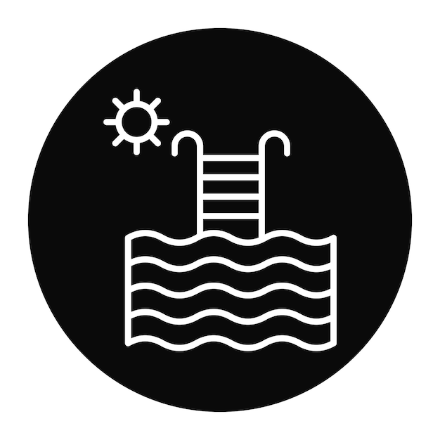 El icono vectorial de la piscina se puede utilizar para el conjunto de iconos de comodidad