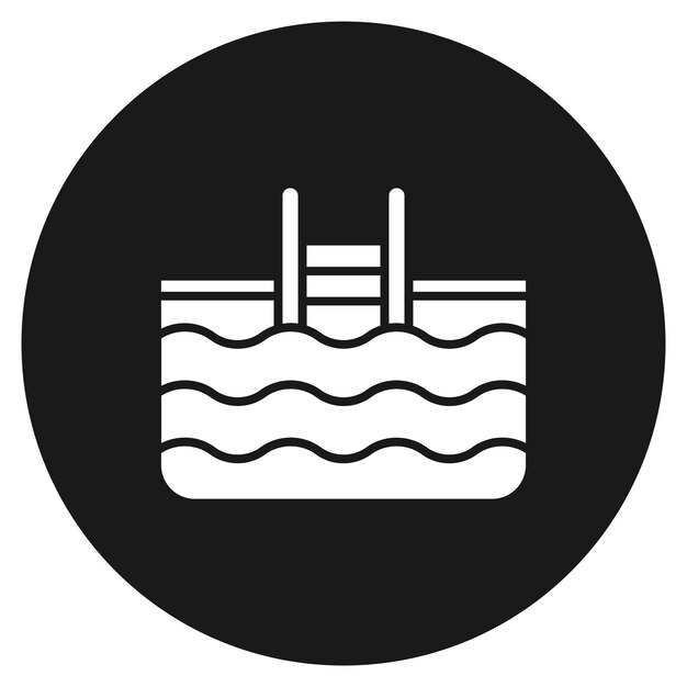 El icono vectorial de la piscina se puede utilizar para el conjunto de iconos de gestión de hoteles
