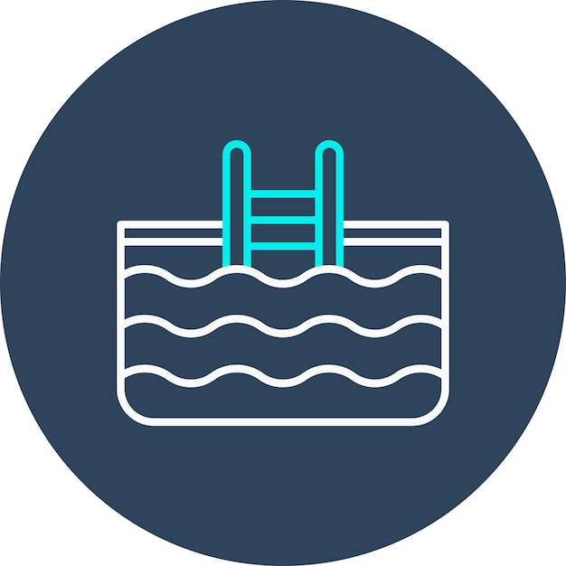 El icono vectorial de la piscina se puede utilizar para el conjunto de iconos de gestión de hoteles