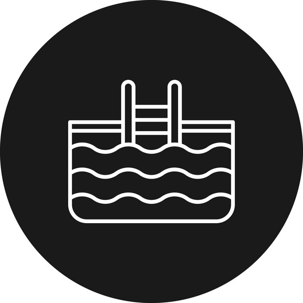El icono vectorial de la piscina se puede utilizar para el conjunto de iconos de gestión de hoteles