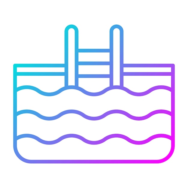 El icono vectorial de la piscina se puede utilizar para el conjunto de iconos de gestión de hoteles