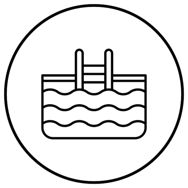 El icono vectorial de la piscina se puede utilizar para el conjunto de iconos de gestión de hoteles