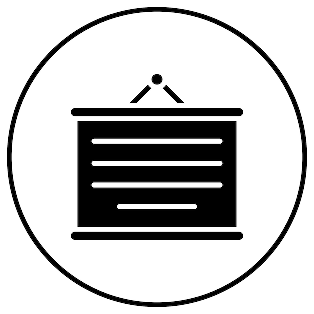 El icono vectorial de la pizarra puede utilizarse para el conjunto de iconos de papelería de la oficina
