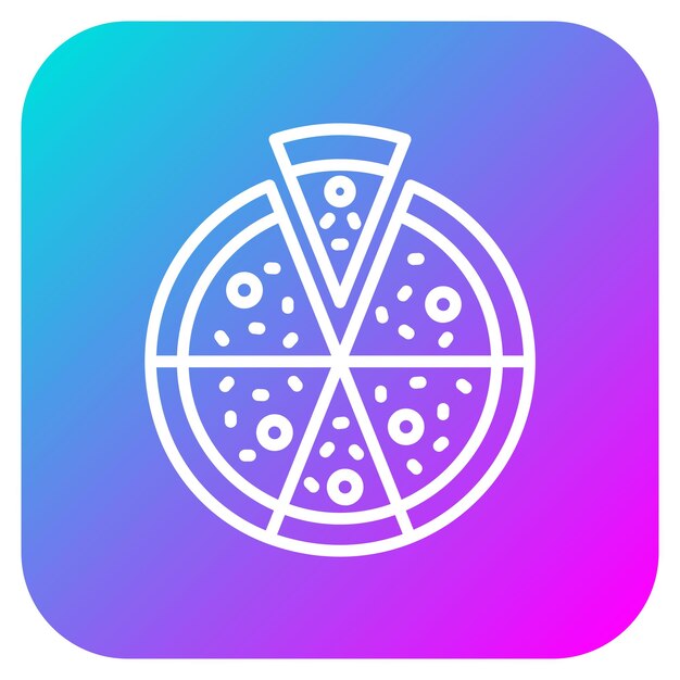 El icono vectorial de la pizza se puede usar para el conjunto de iconos de entretenimiento