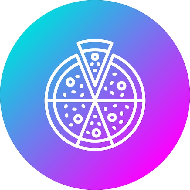El icono vectorial de la pizza se puede usar para el conjunto de iconos de entretenimiento