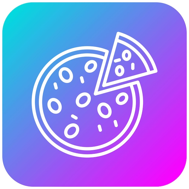 El icono vectorial de la pizza se puede usar para el conjunto de iconos de Italia