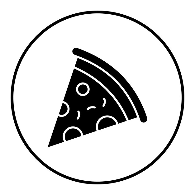 El icono vectorial de la pizza se puede usar para el conjunto de iconos de la panadería